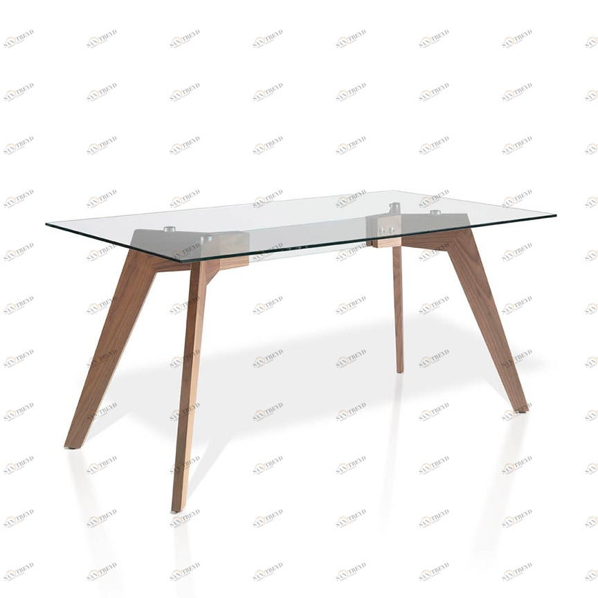 Обеденный стол прямоугольный стеклянный 160см Sofisticado от Angel Cerda ANGEL CERDA  00-3865648 Орех;коричневый;прозрачный 