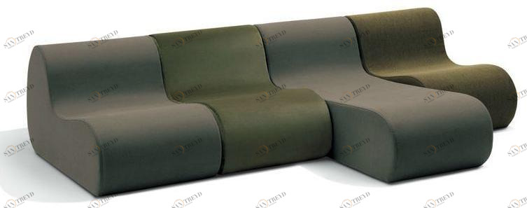 MissoniHome Модульный тканевый диван с шезлонгом Virgola sun-id-1450996