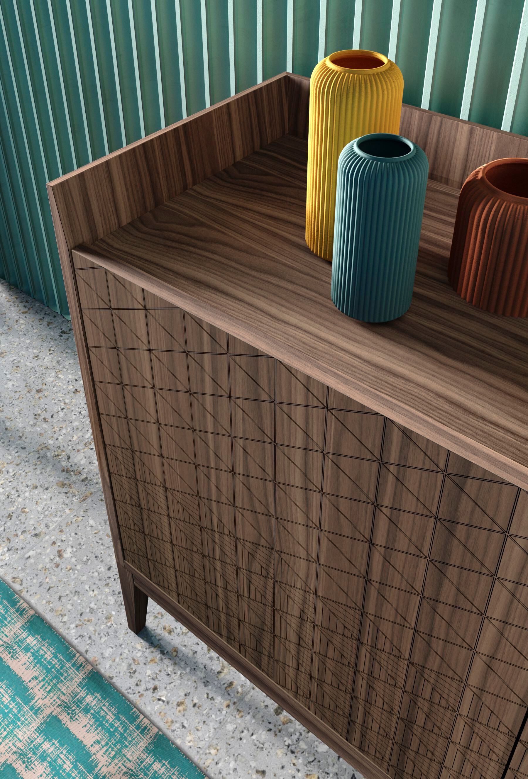 Шкаф из грецкого ореха с распашными дверями Barba design текстуры ARCH-00145115 - Вид №3