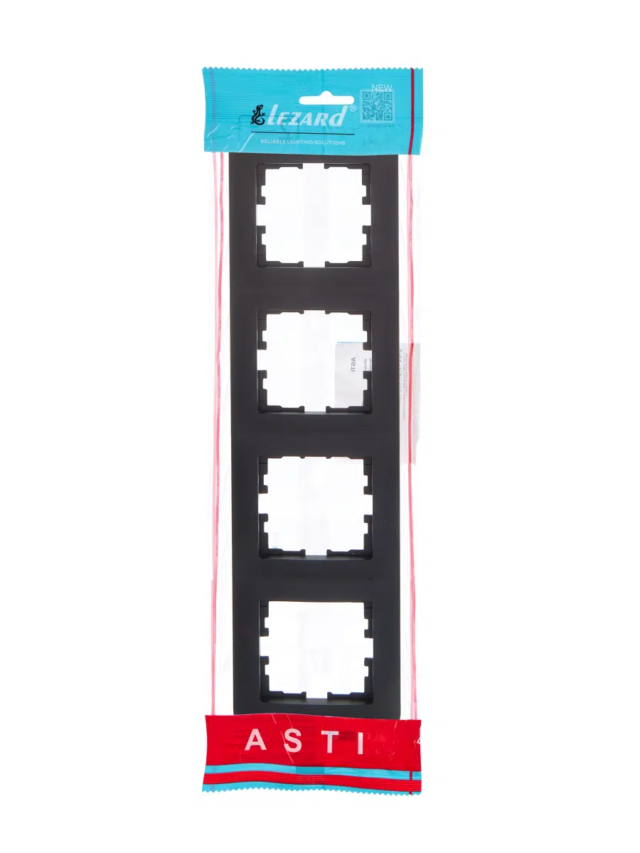 ASTI Рамка 4-ая вертикальная б/вст чёрный бархат LEZARD 7081-4200-154 - Вид №3