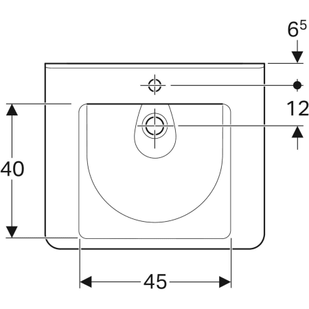 128665000 Раковина Geberit Renova Comfort Square, безбарьерная Geberit  - Вид №25