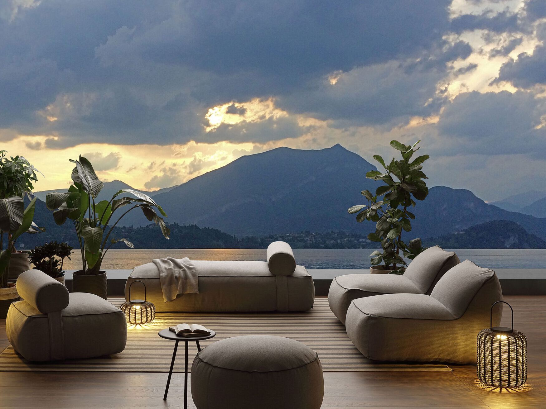 Открытый ткань сад круглый пуфик Nodo Italia Beach House ARCH-00113348 - Вид №2