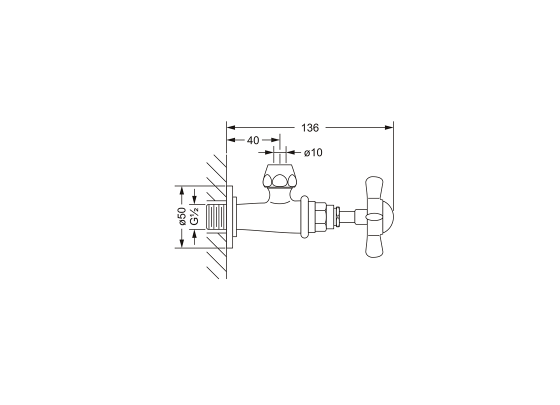 Угловой дизайнерский вентиль ½" JOERGER Serie 1909 629.12.100.000 - Вид №1