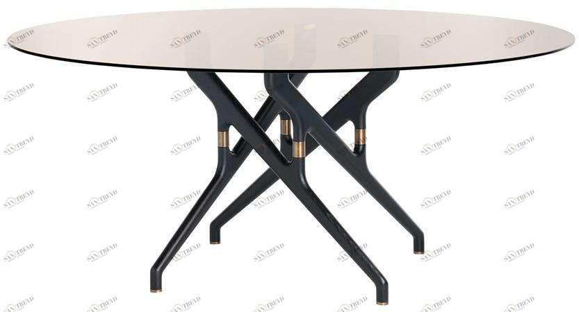 Potocco Стол из дерева и стекла Torso 837/t4