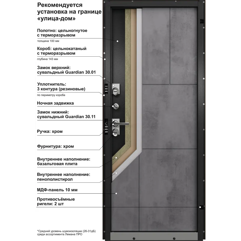 Дверь входная металлическая Крепыш 88x205 см левая темный 89382942 STLM-2001641 МАСТИНО  - Вид №15