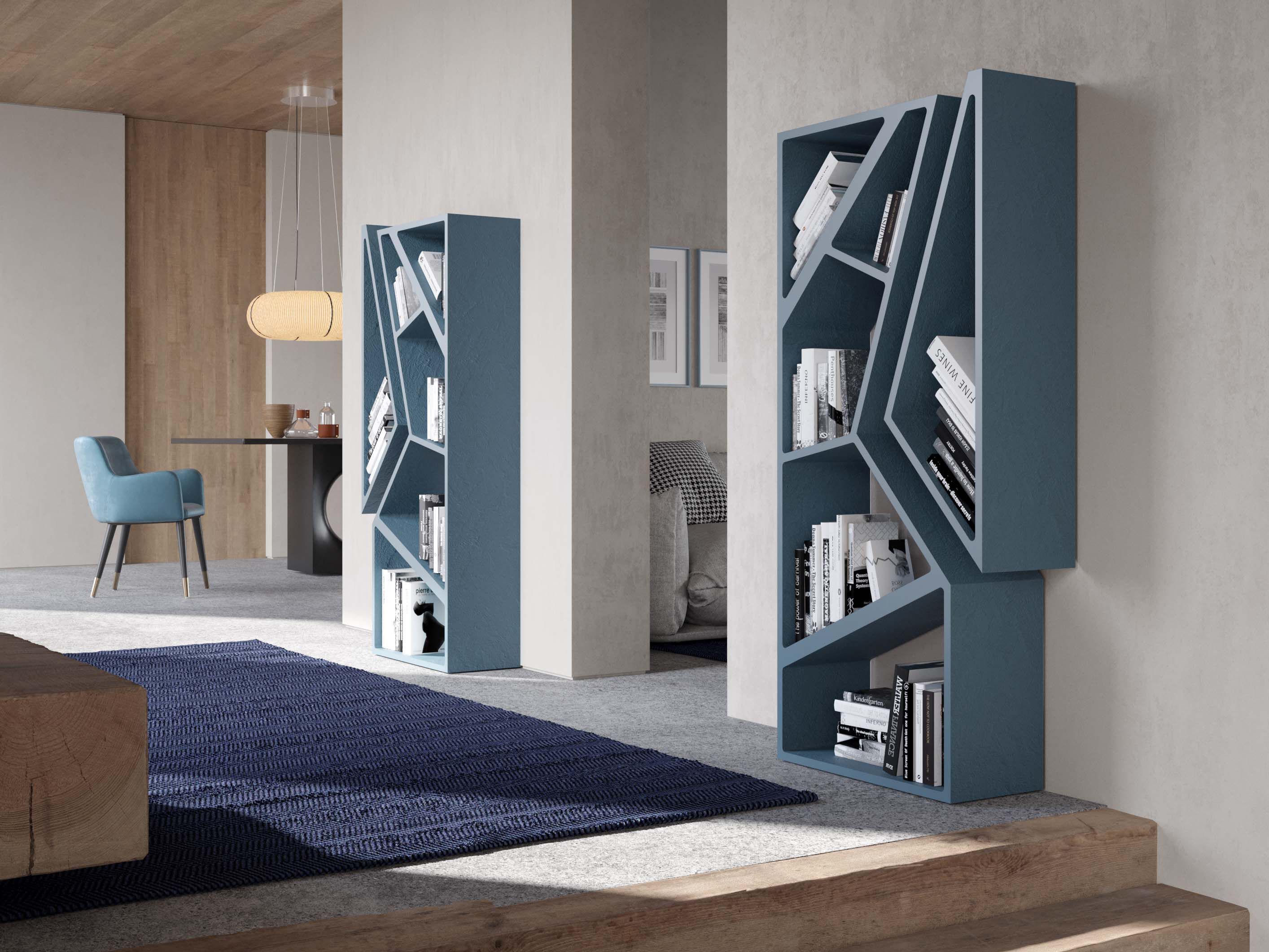 Двухсторонний книжный шкаф из лакированного бетона Voltan 555 ARCH-00037295