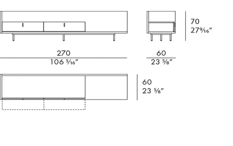 Деревянный низкий ТВ-шкаф Turri AXIUM ARCH-00074520 - Вид №3