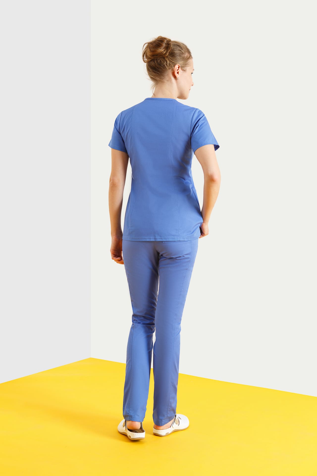 68048 Блузка женская BLUE (голубой) SINDIKA  Медицинская одежда  размер 48 (L)  - Вид №3