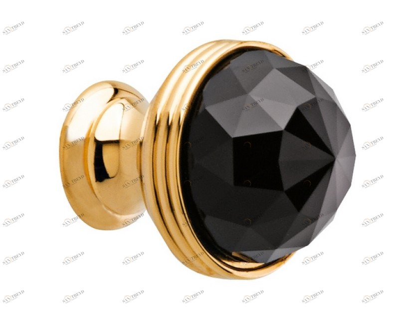 0Z5739.BN0.50 Ручка корпуса диаметром 23 мм с черным кристаллом Swarovski Яркий хром Mestre 