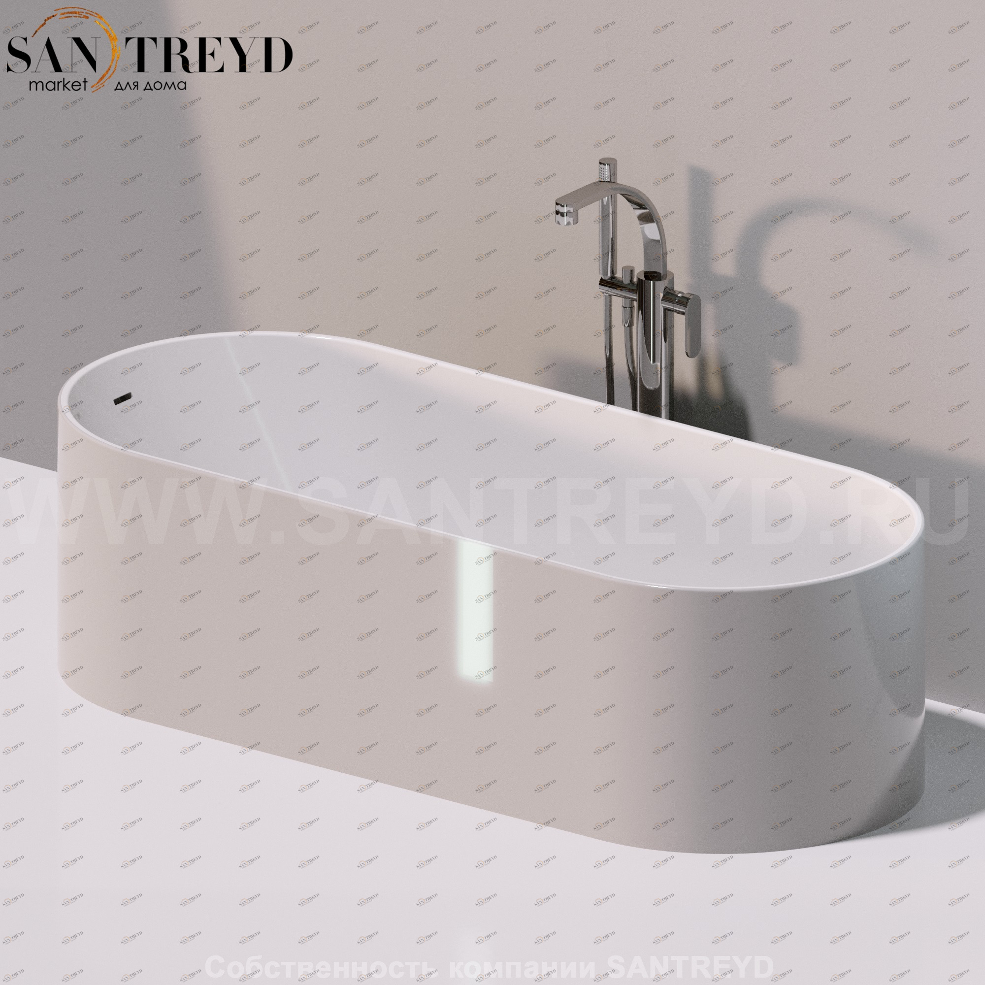 OVAL BICOLOR Ванна свободностоящая серая OV170.BC.7047 Ceramica Flaminia 