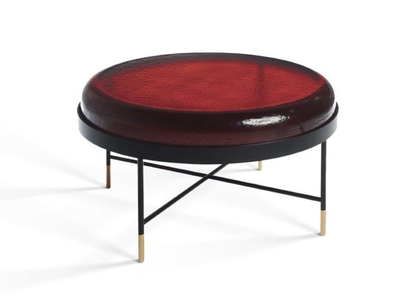 Круглый журнальный столик из дутого стекла ROCHE BOBOIS BILBOQUET ARCH-00009566 - Вид №1