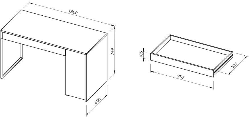 TemaHome Прямоугольный стол с ящиками sun-id-1409870 - Вид №9