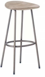 BassamFellows Высокий барный стул из стали и дерева Pebble Cb-273
