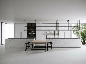 Boffi Кухня из каррарского мрамора с островом Combine