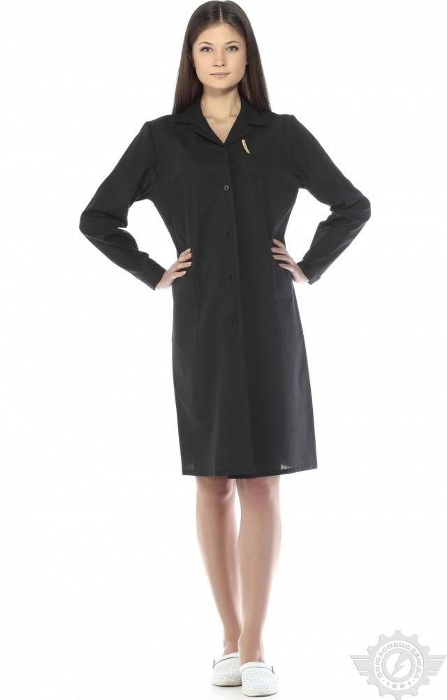 61682 Халат женский темный  Одежда для обслуживающего персонала  размер 60-62/170-176 Спецодежда  - Вид №5