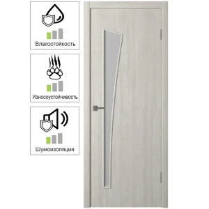 Дверь межкомнатная Белеза остеклённая финиш-бумага ламинация цвет дуб тернер белый 90x200 см