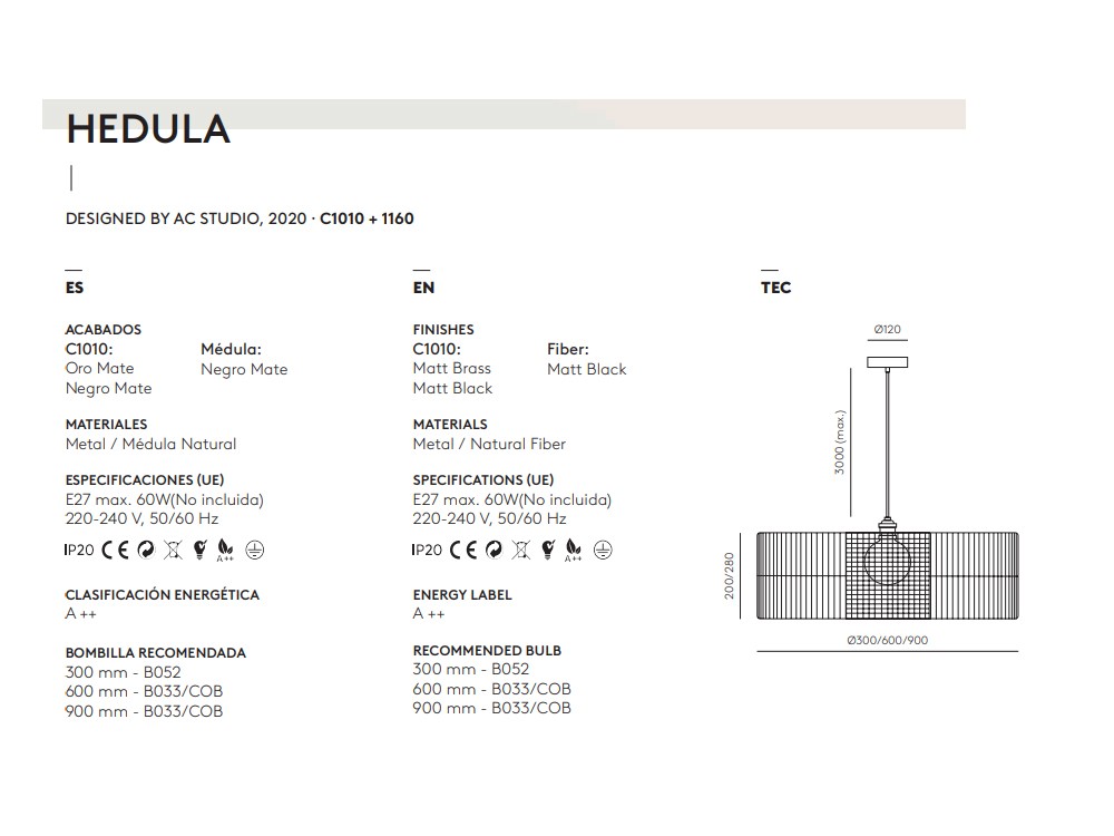101030 Подвесной светильник черный металл 90 см Aromas del Campo Hedula  - Вид №1