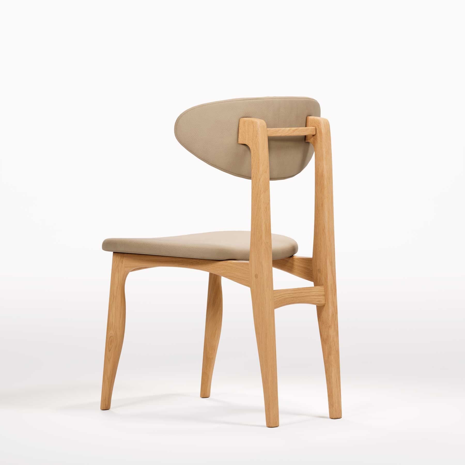 Кожаный стул с открытой спинкой и деревянной рамой Wewood DEGAS ARCH-00046397 - Вид №3