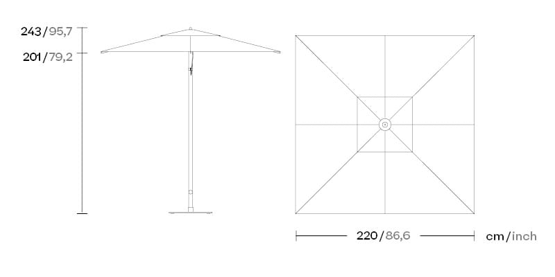 Алюминиевый квадратный зонтик Kettal погода ARCH-00152769 - Вид №8