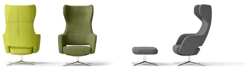 Sinetica Вращающееся кресло из ткани с 4 спицами и подлокотниками Captain sun-id-1437901 - Вид №1