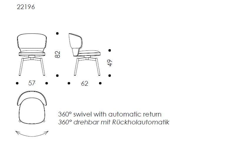 Тканевый мягкий поворотный стул Wittmann Мортон ARCH-00008683 - Вид №1