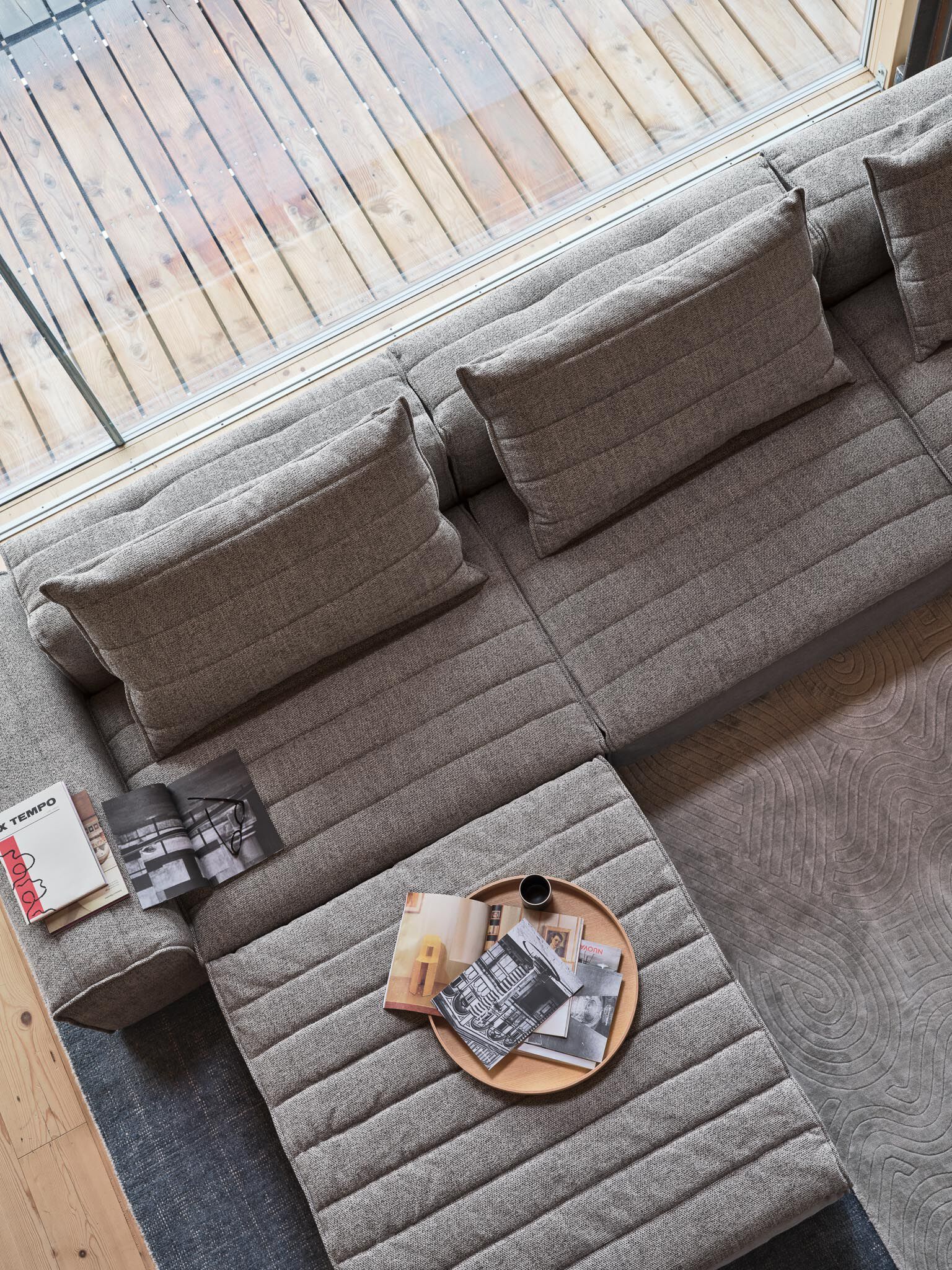 4-местный угловой диван из ткани Gervasoni Samet High ARCH-00063508 - Вид №1