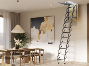 Выдвижная лестница из оцинкованной стали