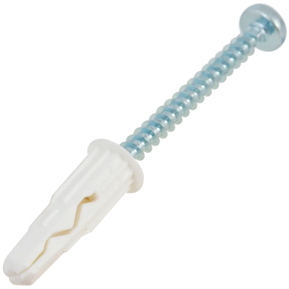 Дюбель-шуруп для всех типов стен Plug 4x40 мм нейлон цвет белый 30 шт ЕВРОПАРТНЕР STLM-2038119 - Вид №1