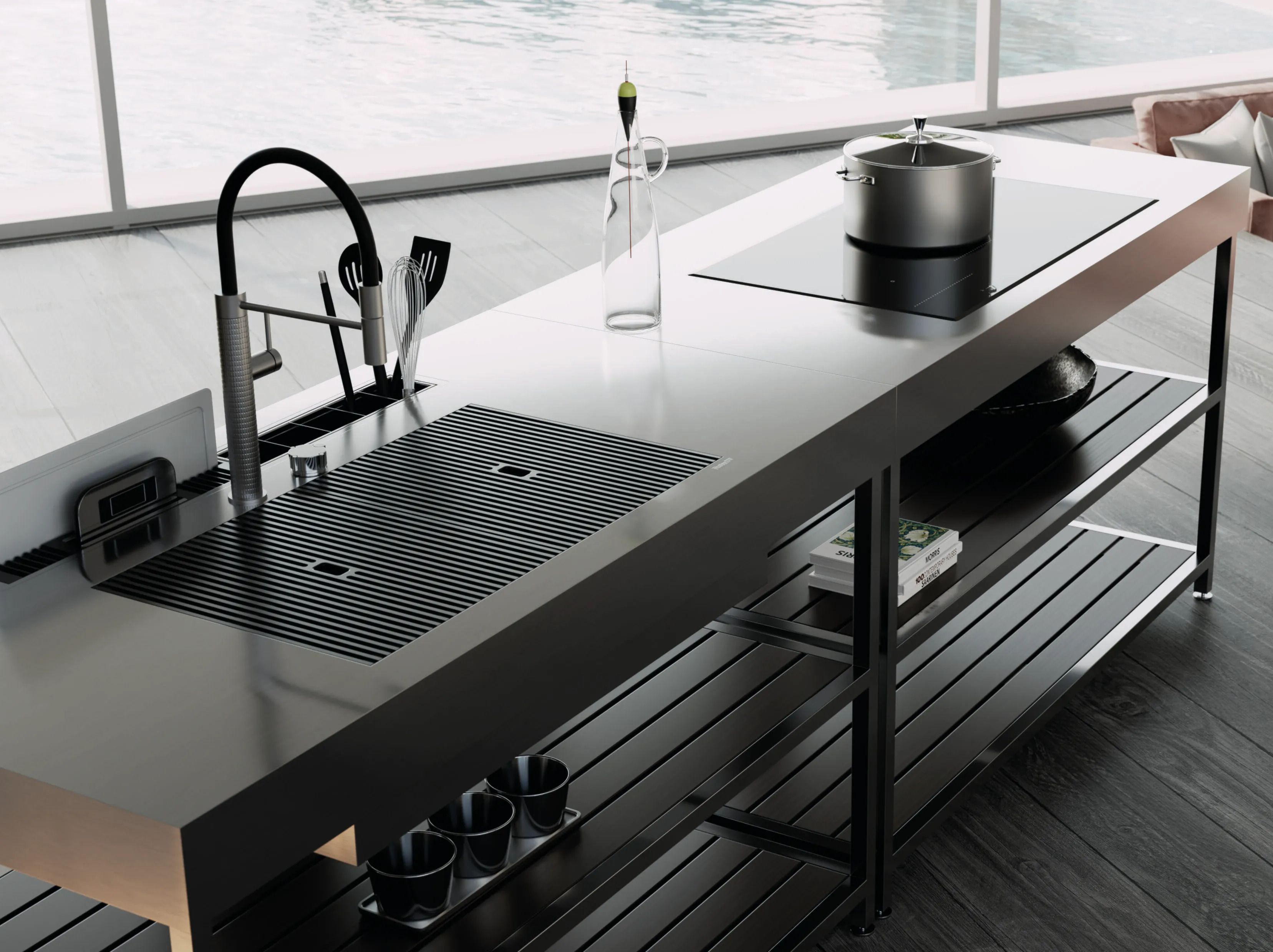 Открытый отдельно стоящий кухонный модуль Foster здесь ARCH-00085415