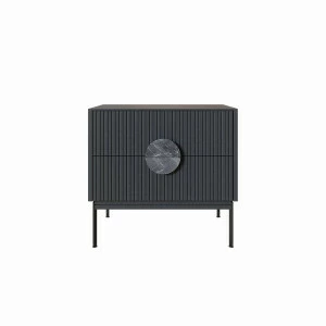 Тумба с двумя ящиками 61х64 см серая Alto BRAGIN DESIGN LIVING 00-3862450 Серый