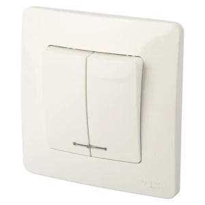 Выключатель встраиваемый Systeme Electric Blanca 2 клавиши с подсветкой цвет белый