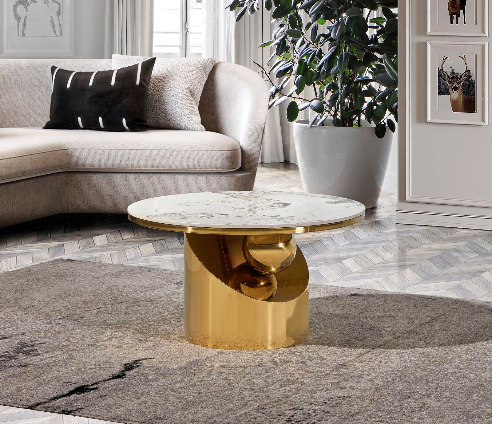 Круглый керамический журнальный столик K-Lighting CLOSE ARCH-00037368 - Вид №1