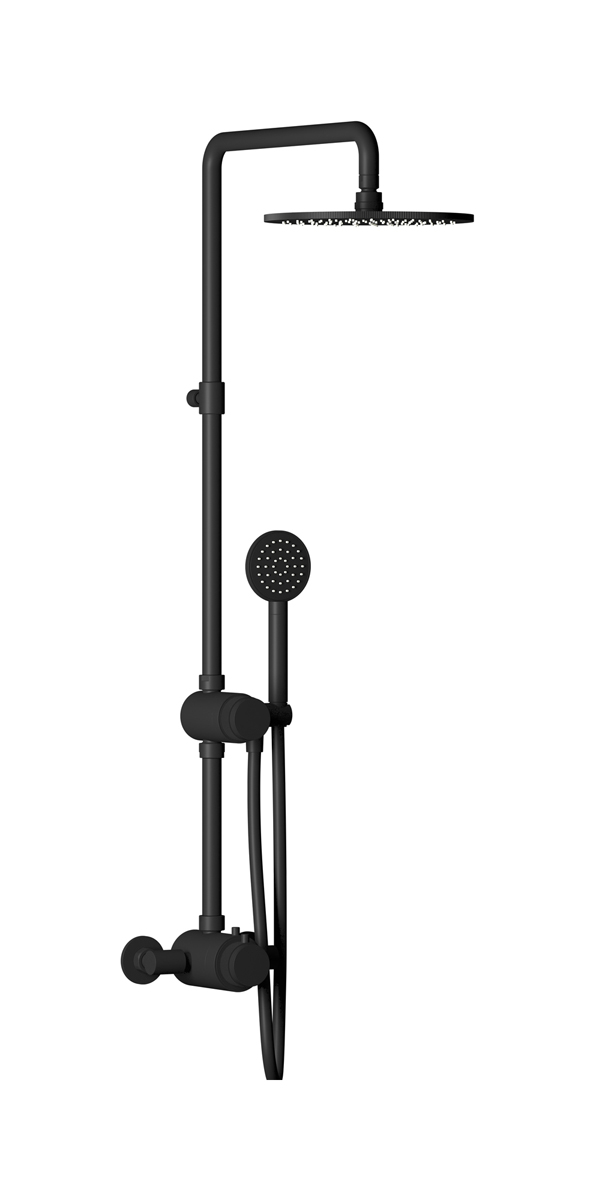 Душевая колонна с термостатом и душевым гарнитуром. WE ARE IB rx800np Matt Black Indoor Shower