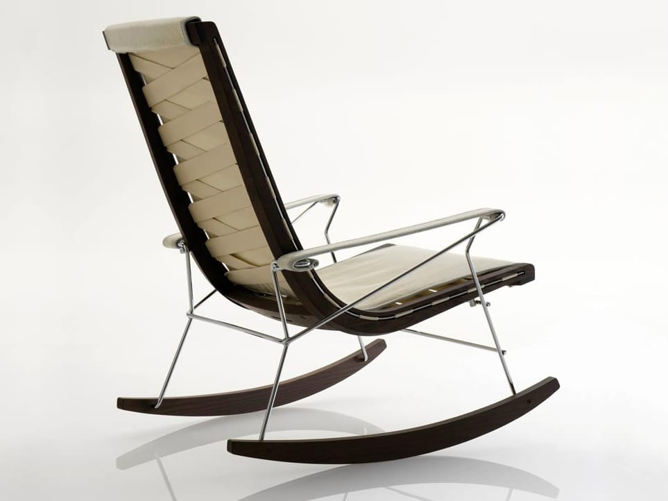 Кожаное кресло-качалка с подлокотниками B&B Italia J.J ARCH-00119588 - Вид №1