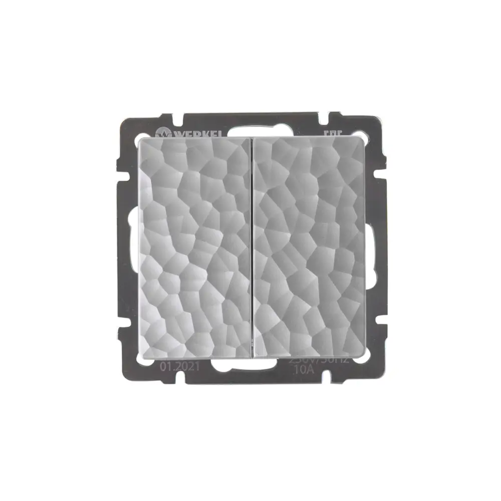 Выключатель проходной встраиваемый Werkel Hammer 2 клавиша цвет серебряный STLM-2126243