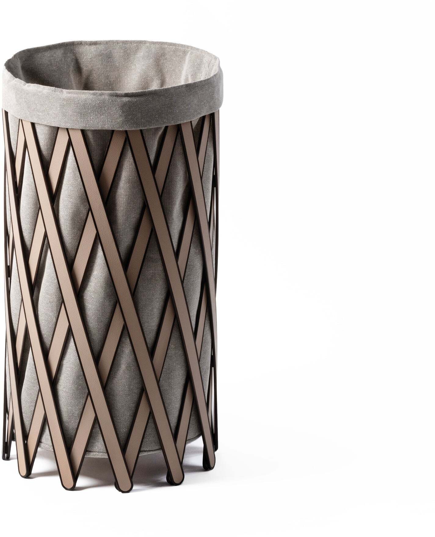 Корзина для белья Safari - Ø 37XH76 см / зернистая кожа верблюжьего цвета