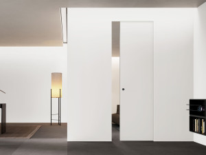 Деревянные раздвижные стены заподлицо двери