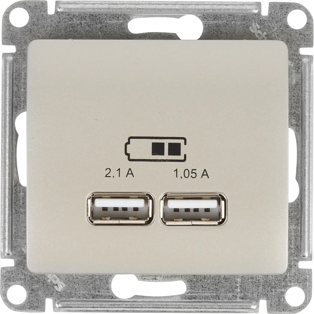 Schneider Electric Glossa - Двойная USB розетка для синхронной зарядки 84693598