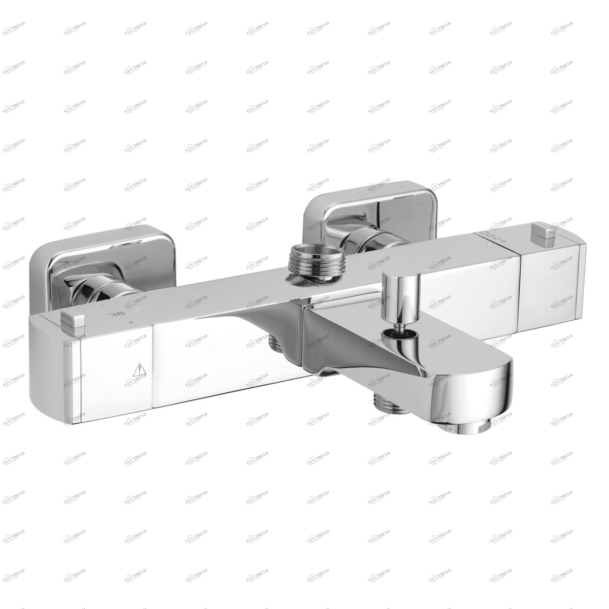 Graffio Внешний квадратный термостат для ванны с переключателем и штуцером для душевой стойки. TEQ005 