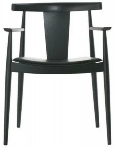 Andreu World Стул из бука с подлокотниками и встроенной подушкой Smile So0336