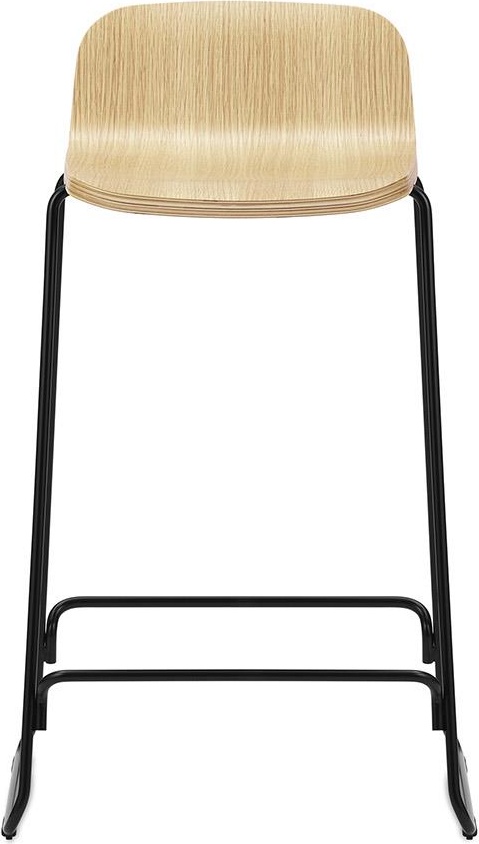 602557 Barstool w. Назад 65 см Дуб / Черная сталь Normann Copenhagen Just - Вид №1