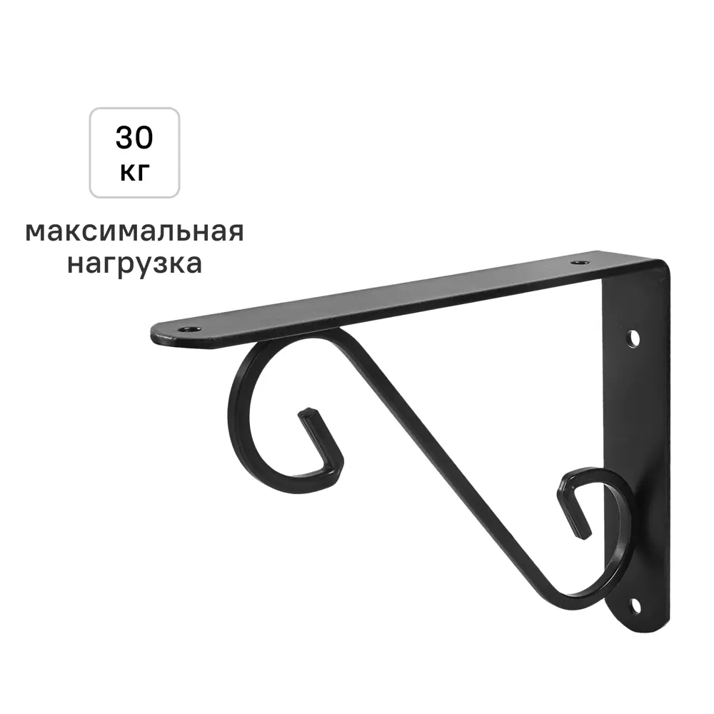 Декоративный кронштейн Volute 14x19 см нагрузка до 30 кг цвет черный Santreyd STLM-2012941