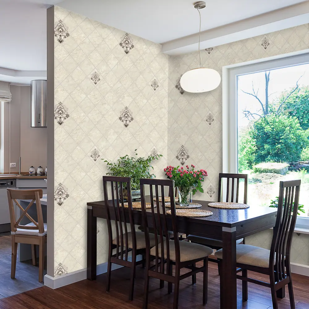 Обои виниловые Плитка бежевые 0.53 м 0217-2 Santreyd STLM-2198975 - Вид №3