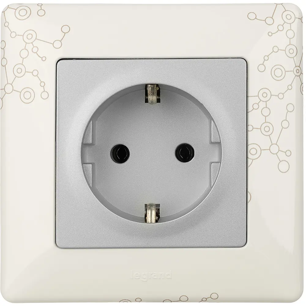 Розетка Legrand VLN-L 2 контакта с заземлением цвет алюминий Valena Life STLM-2183199 - Вид №3