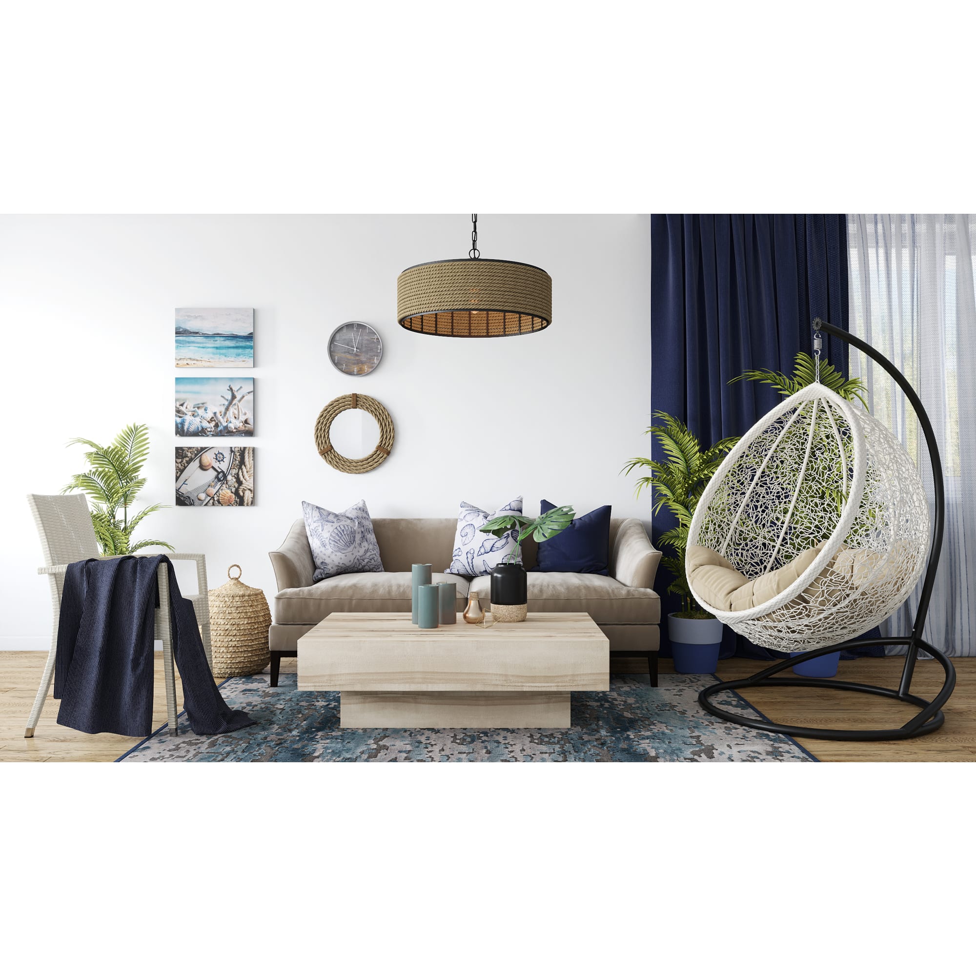 82018419 Свеча-столбик «Рустик», 7х13 см, цвет голубой Santreyd  - Вид №2