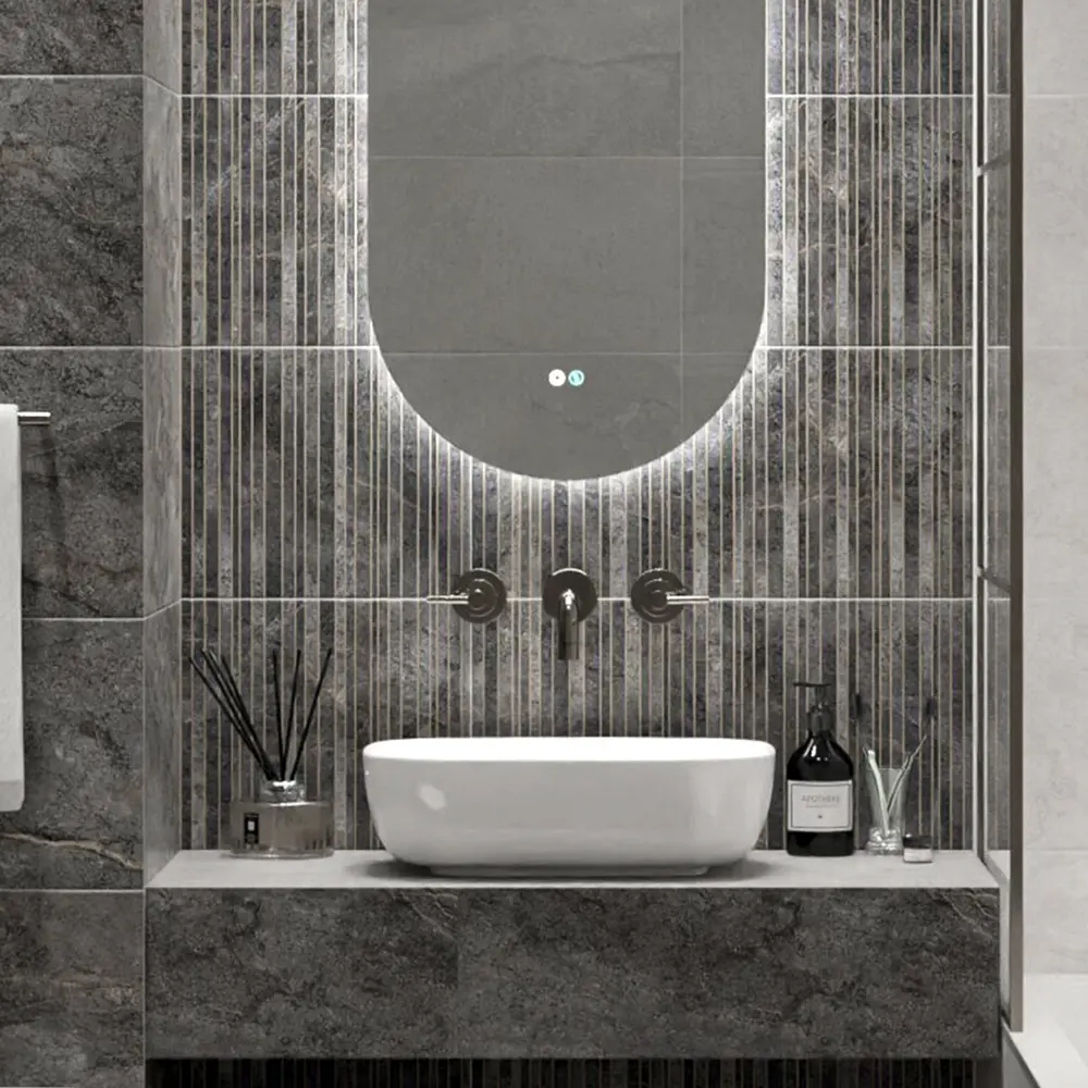 Настенная плитка Azori Soil Dec Modern Matt 31.5x63 см 1.79 м² матовая цвет серый STLM-2192413