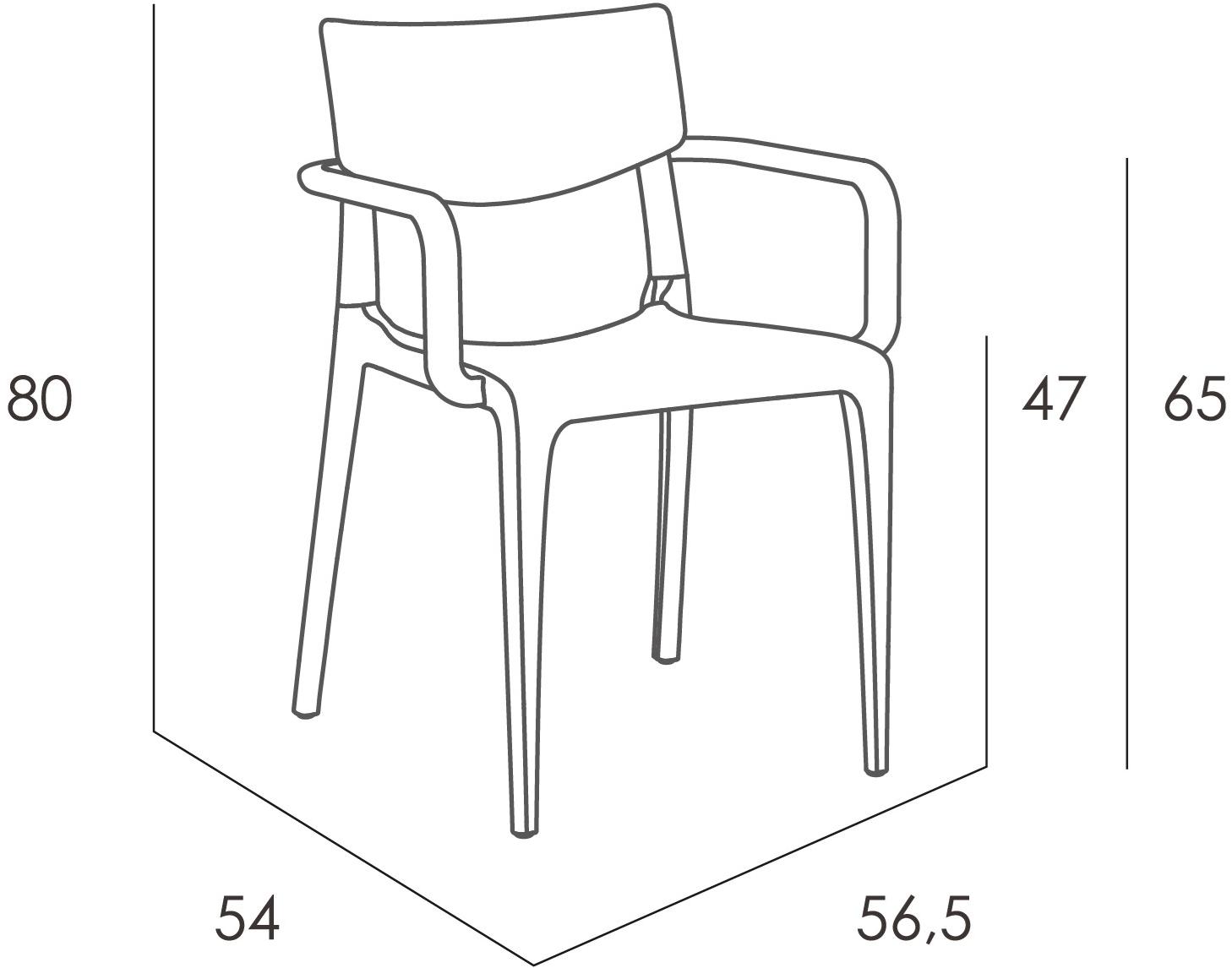 Ezpeleta Стул из полипропилена с подлокотниками и встроенной подушкой  Mn-tow01  - Вид №4