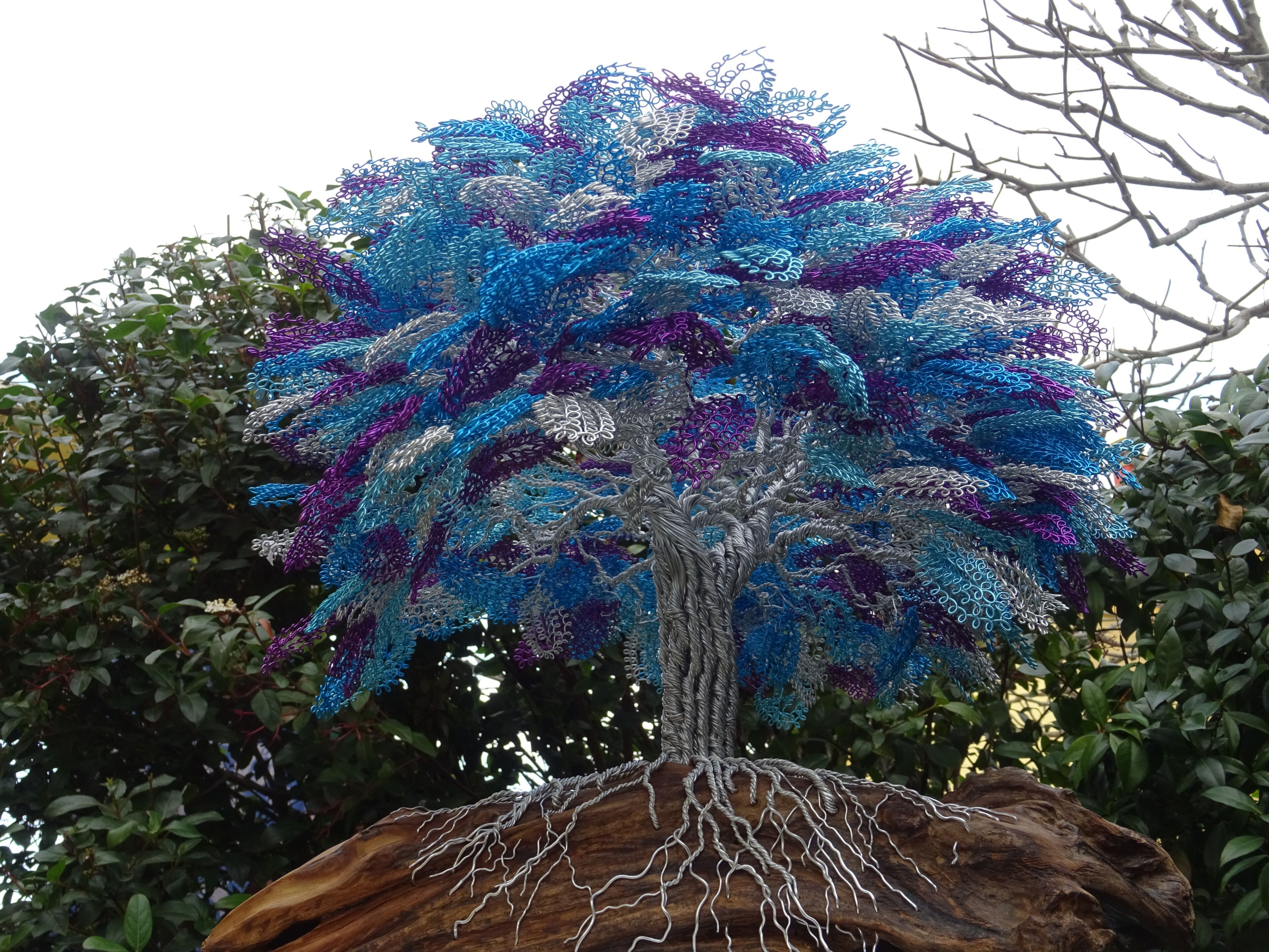 Скульптура из алюминия и оливкового дерева Mosche Bianche Zen Bonsai ARCH-00098696 - Вид №12