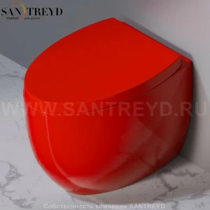 S541T0R0V6.125 Приставной унитаз напольный Красный A. e T. Italia OVAL Италия