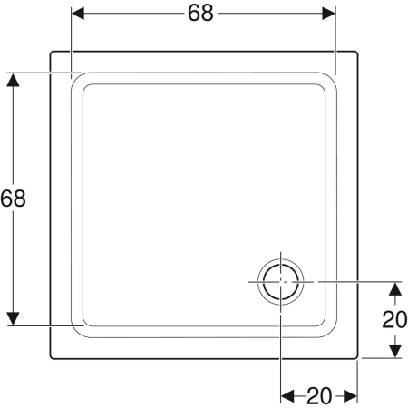 652290000 Квадратный душевой поддон Geberit Renova Geberit  - Вид №8